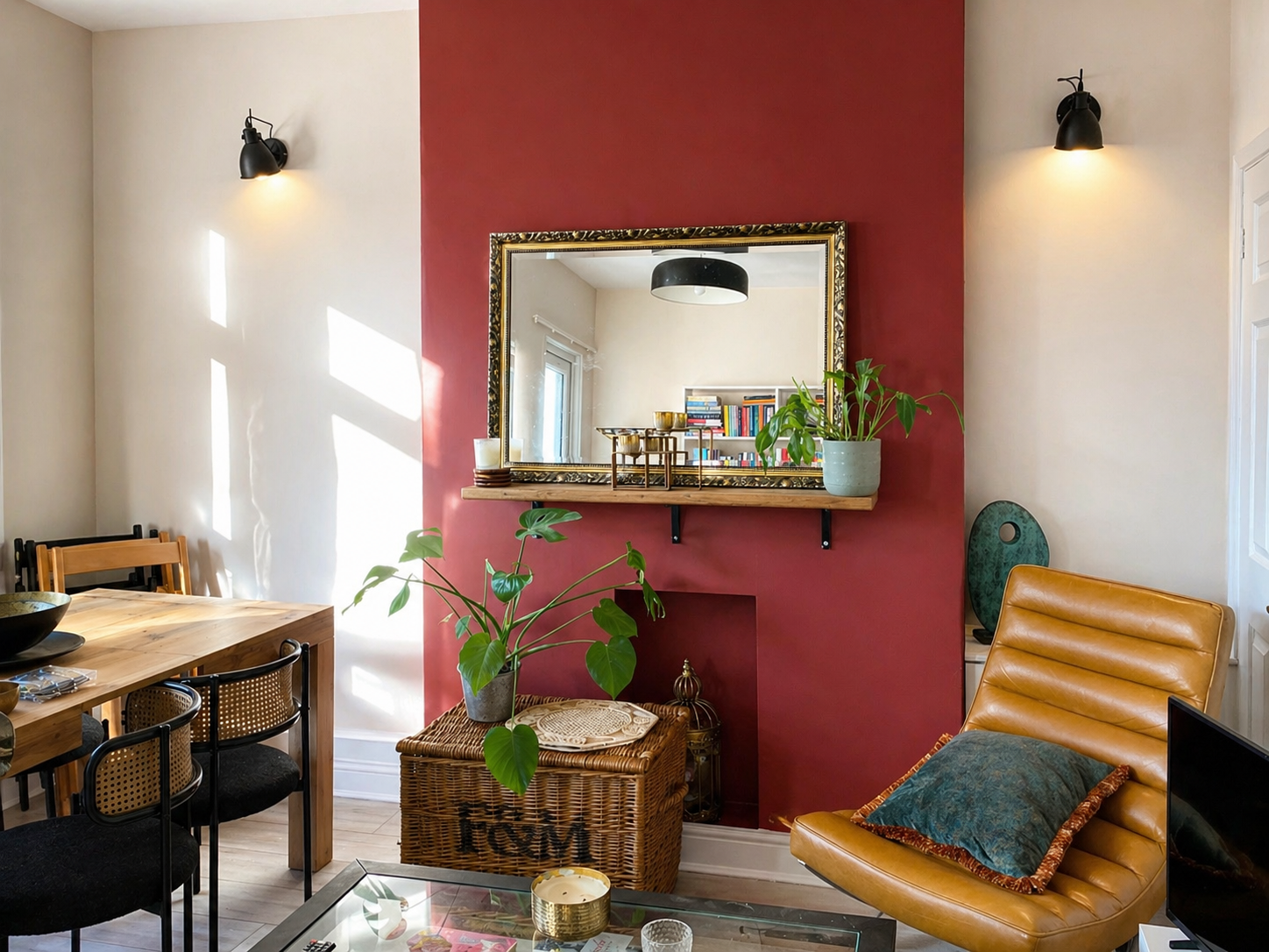 Painted room fireplace using farrow and ball dullux little greene